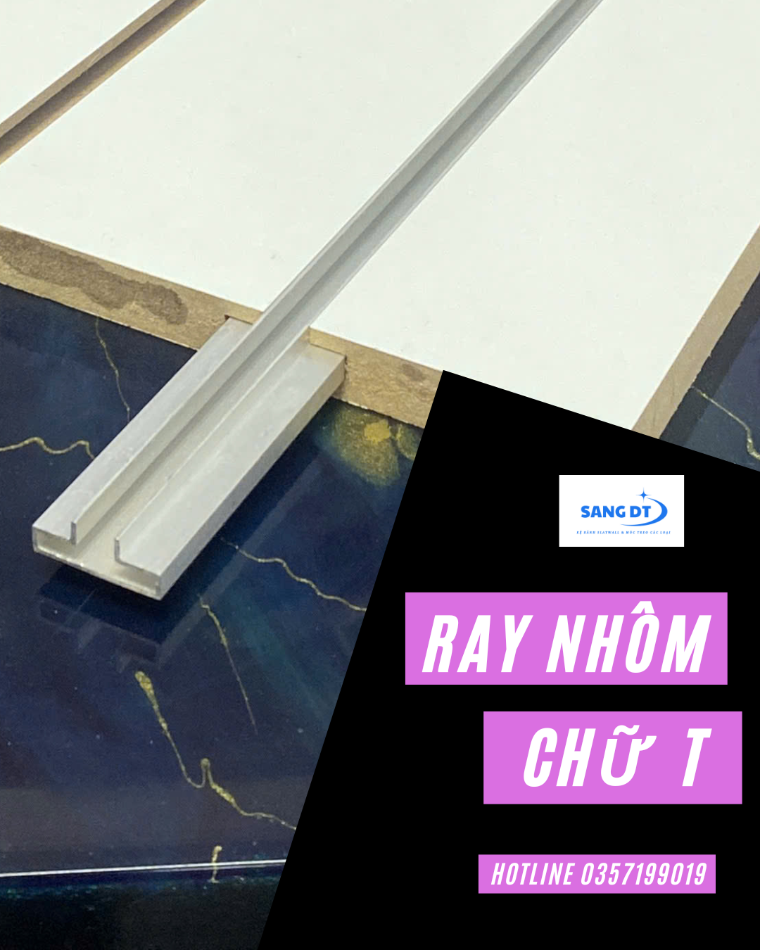 Ray nhôm chữ T – Phụ kiện không thể thiếu cho kệ rãnh Slatwall Gỗ