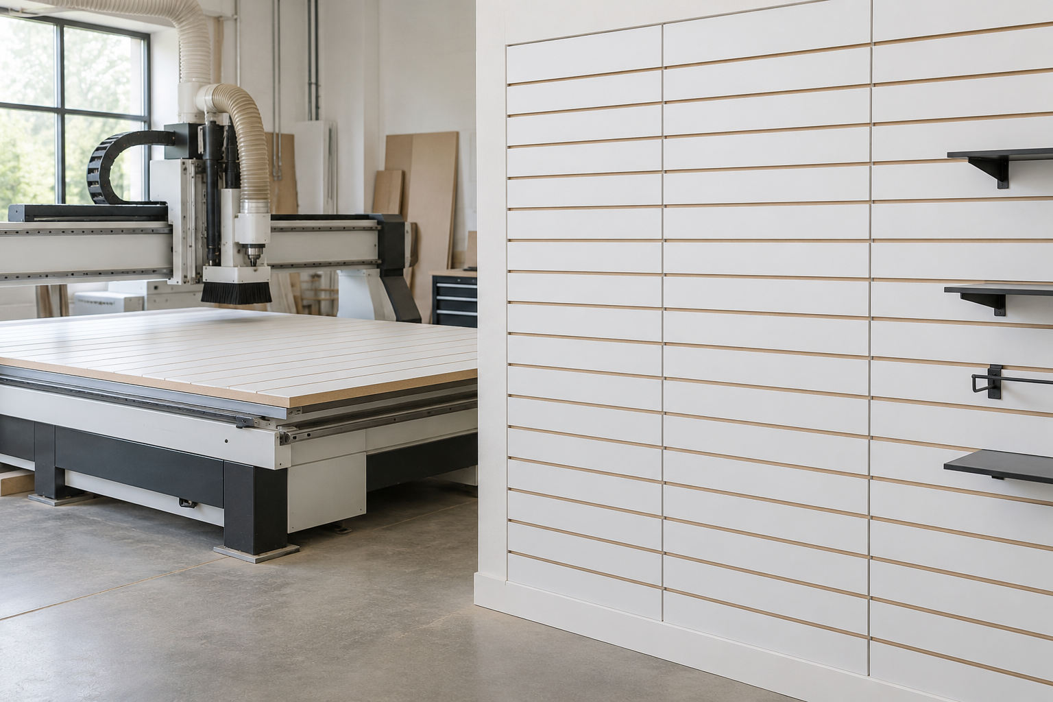 Soi rãnh Slatwall bằng CNC và cách ghép tấm thẳng hàng