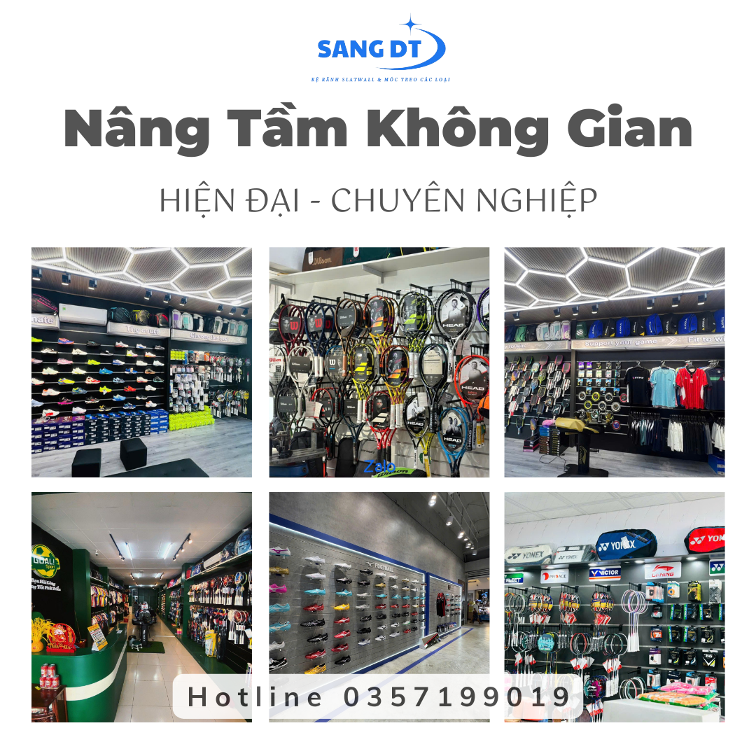 6 LÝ DO CỬA HÀNG THỂ THAO NÊN CHỌN KỆ RÃNH SLATWALL – Giải Pháp Trưng Bày 