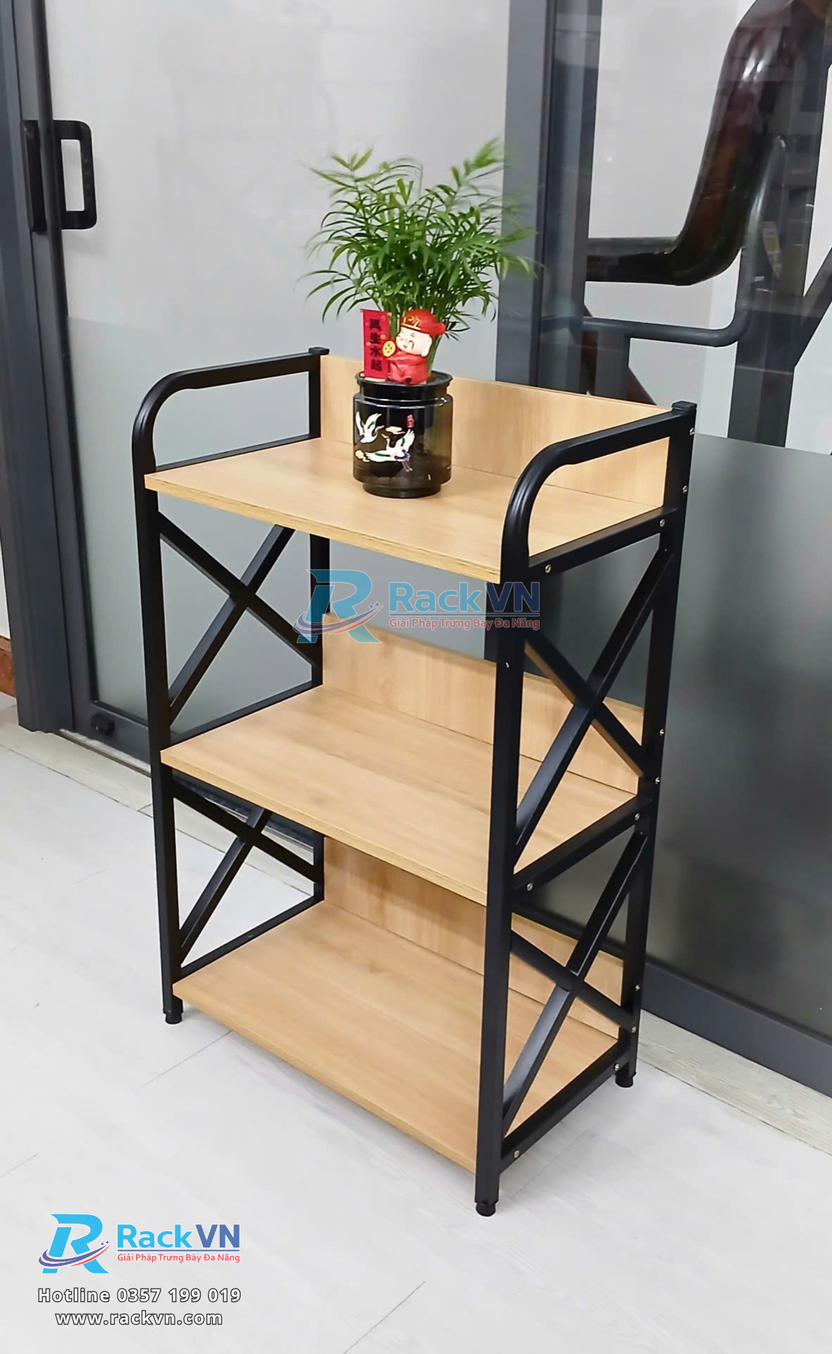 Kệ 3 tầng để đồ đa năng RackVN / Kệ gia dụng khung sắt sơn tĩnh điện