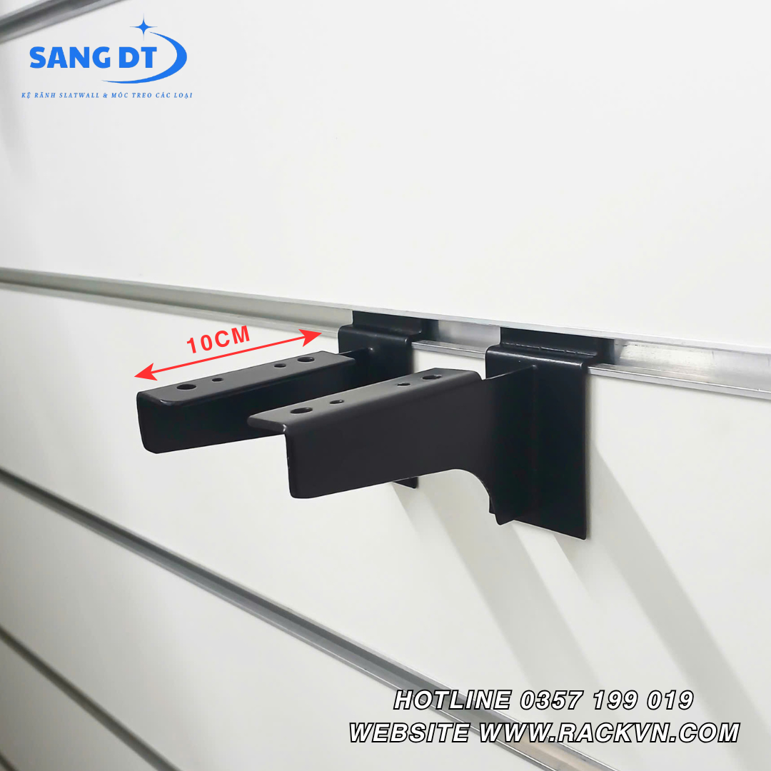 Tay đỡ tầng kệ gỗ cài kệ rãnh slatwall 10cm - SP01