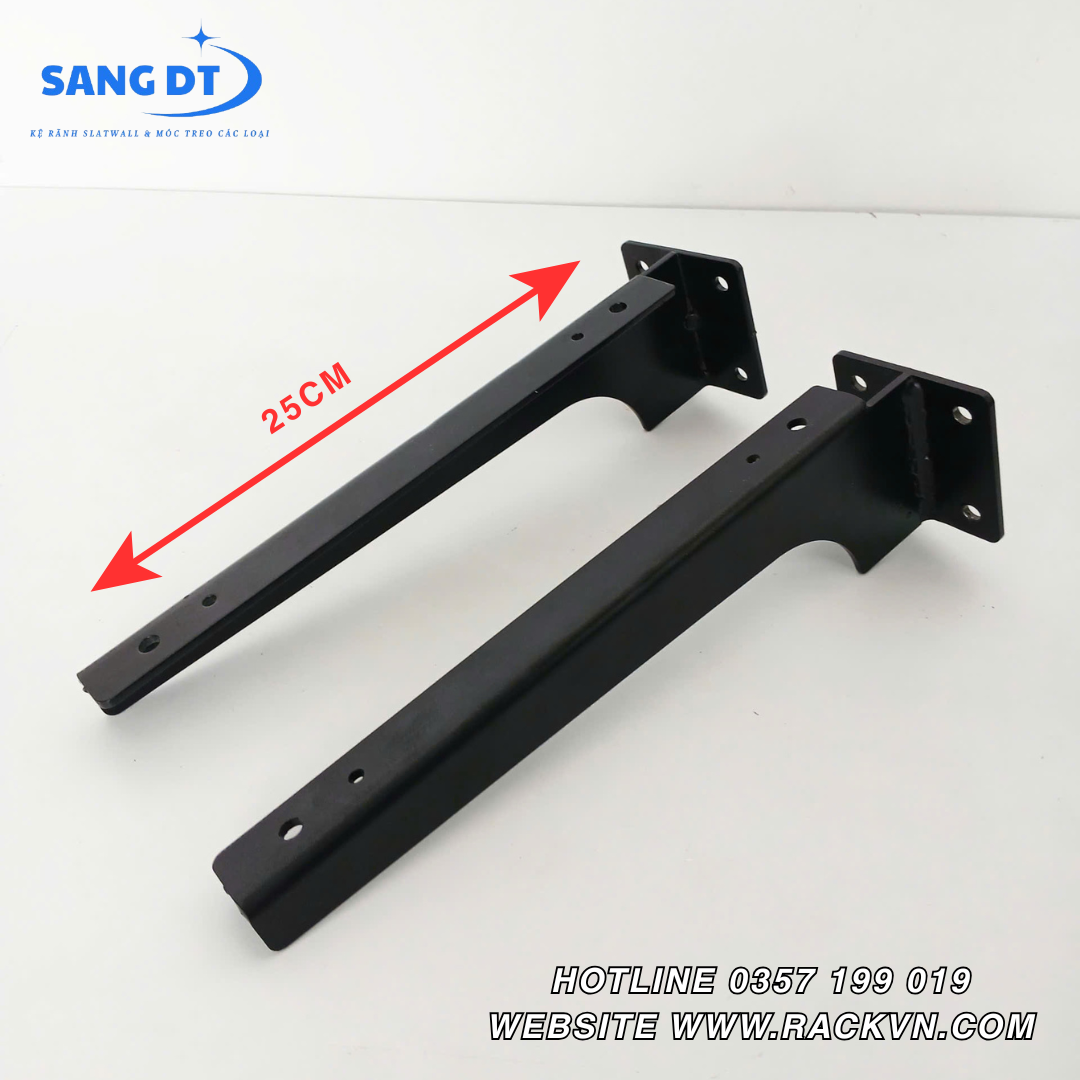 Tay đỡ tầng kệ gỗ bắn vít trực tiếp 25cm