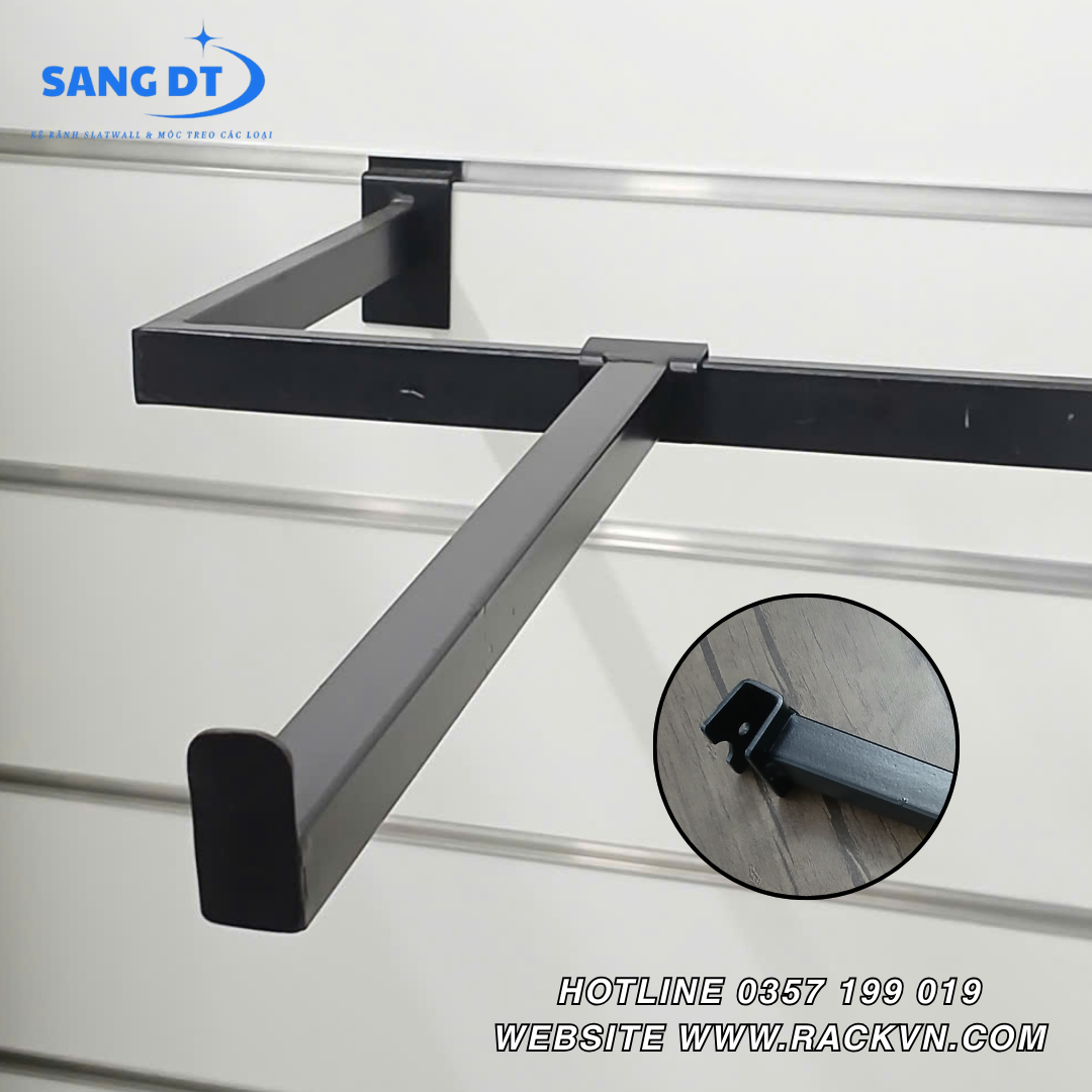 Thanh treo quần áo/balo/khung vợt cầu lông...cài câu 13x26mm - dài 30cm