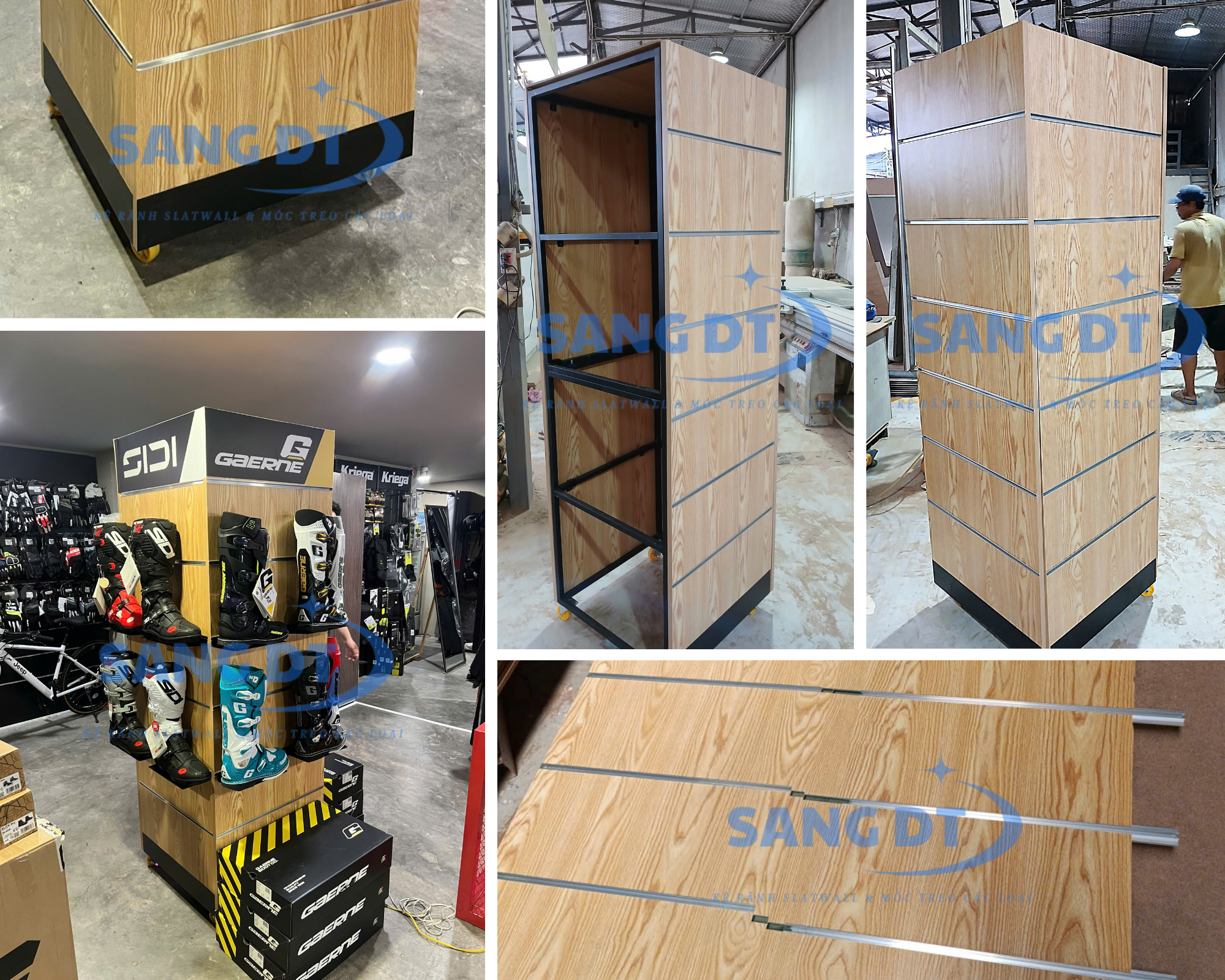 tủ slatwall tháo ráp di động