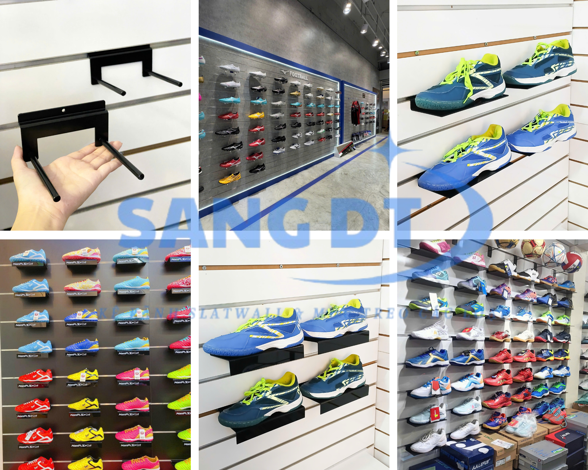 Móc và kệ trưng bày giày thể thao