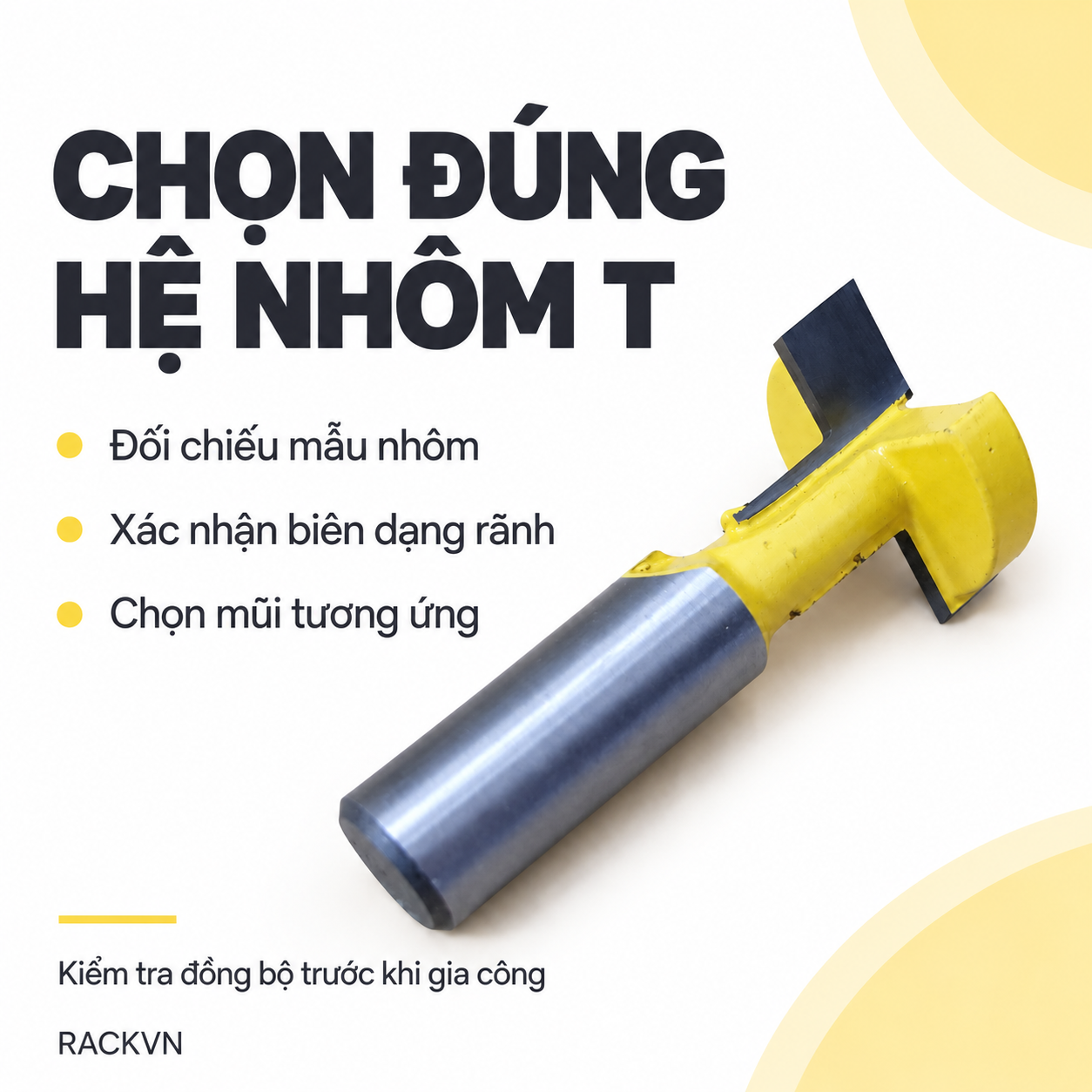 mũi soi phải tương ứng với cây nhôm T Slatwall