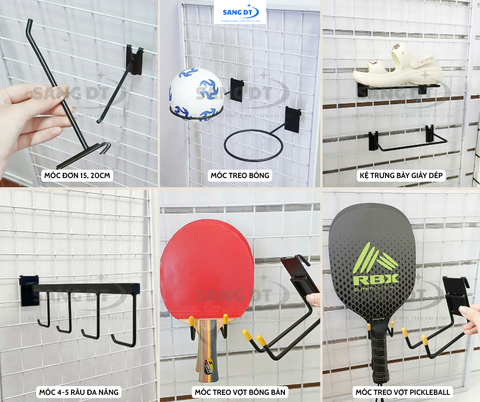 hệ móc treo cài kệ lưới