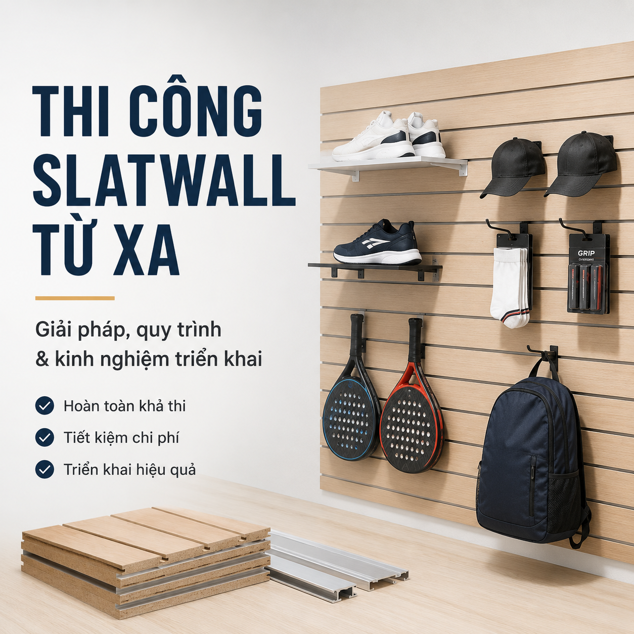 Thi công Slatwall từ xa như thế nào? Giải pháp cho công trình lắp đặt tấm slatwall trên toàn quốc