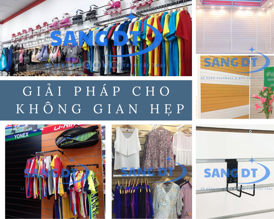 Kệ trưng bày Slatwall cho shop thời trang – Thiết kế tối ưu không gian, nâng tầm phong cách