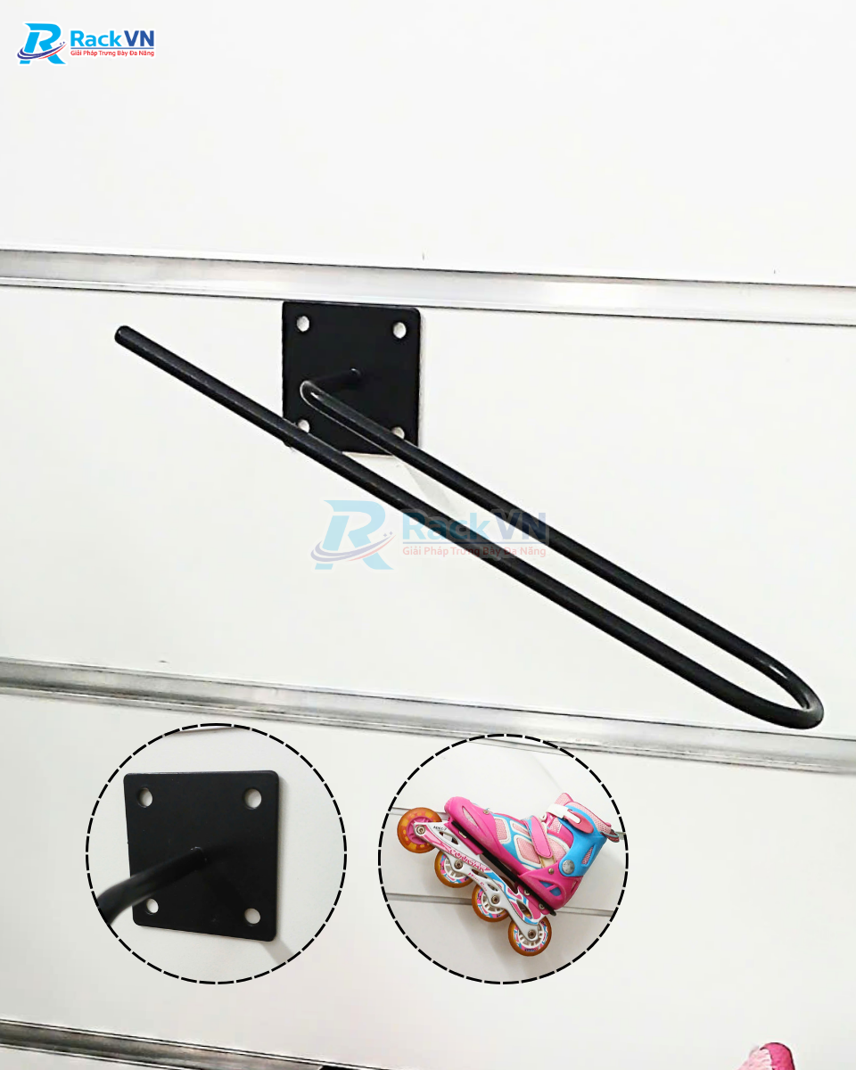 Giá đỡ giày patin bắn vít trực tiếp – Giải pháp trưng bày đơn giản, tiết kiệm
