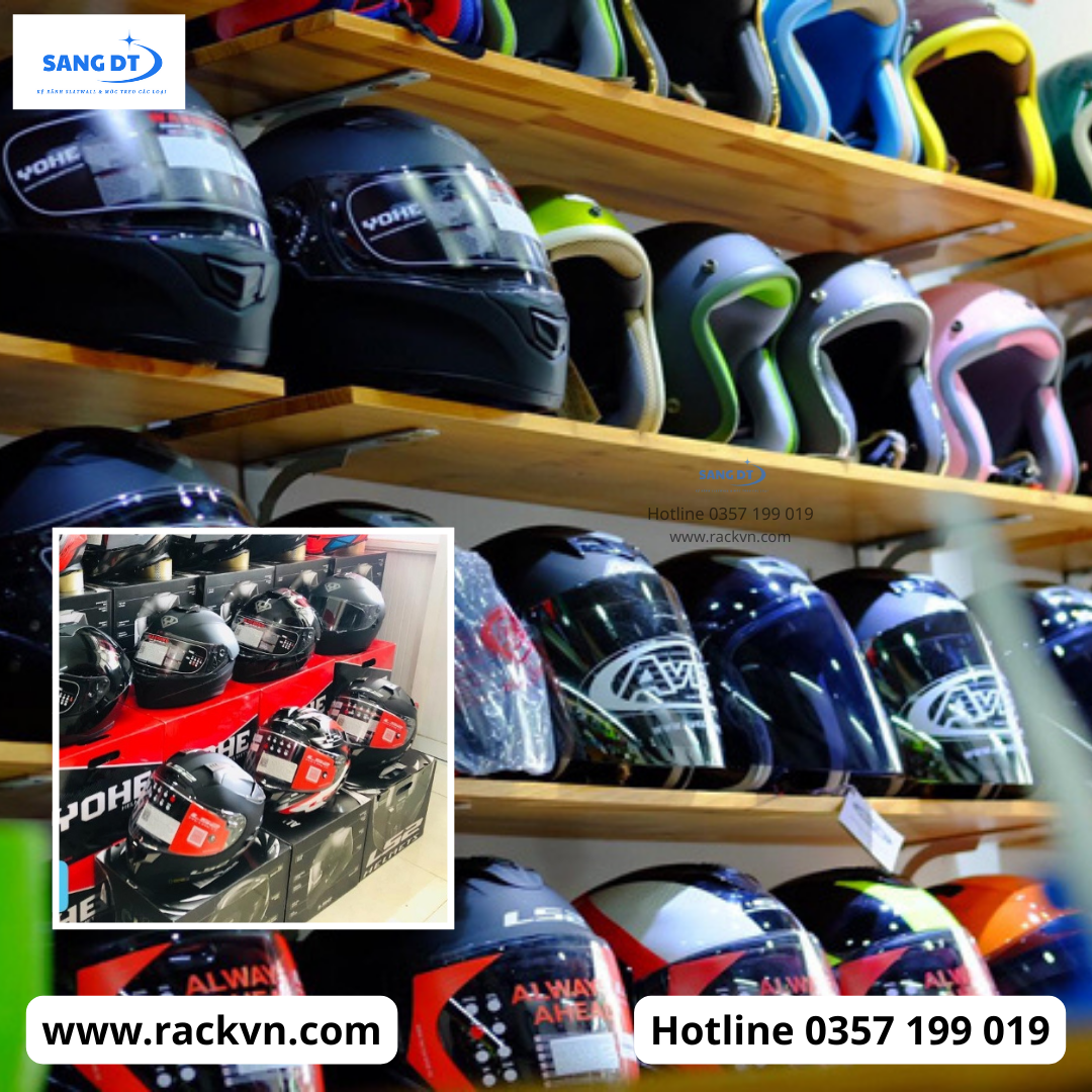 shop phượt diện tích nhỏ cần tối ưu trưng bày nón fullface