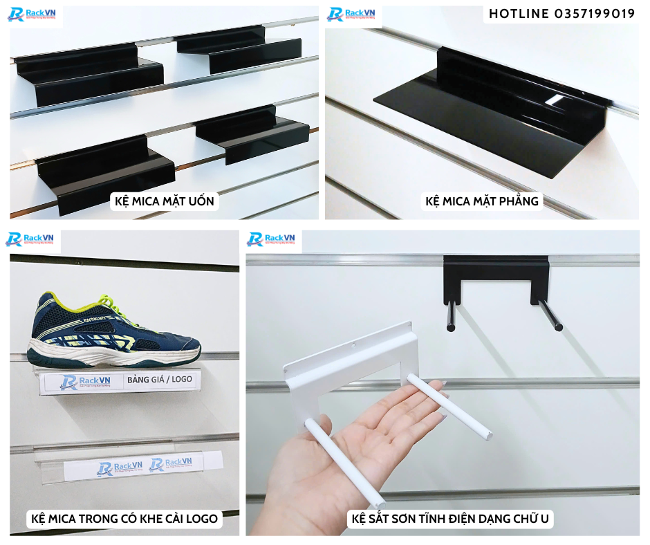 Giá đỡ giày cài Slatwall