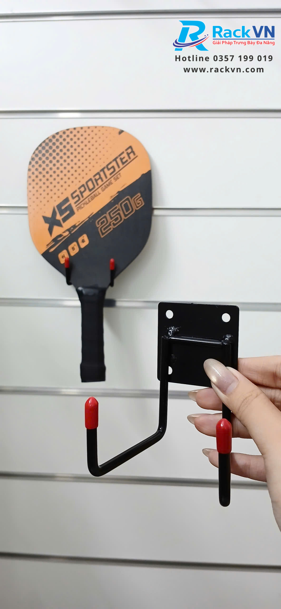 móc treo vợt pickleball bắn vít