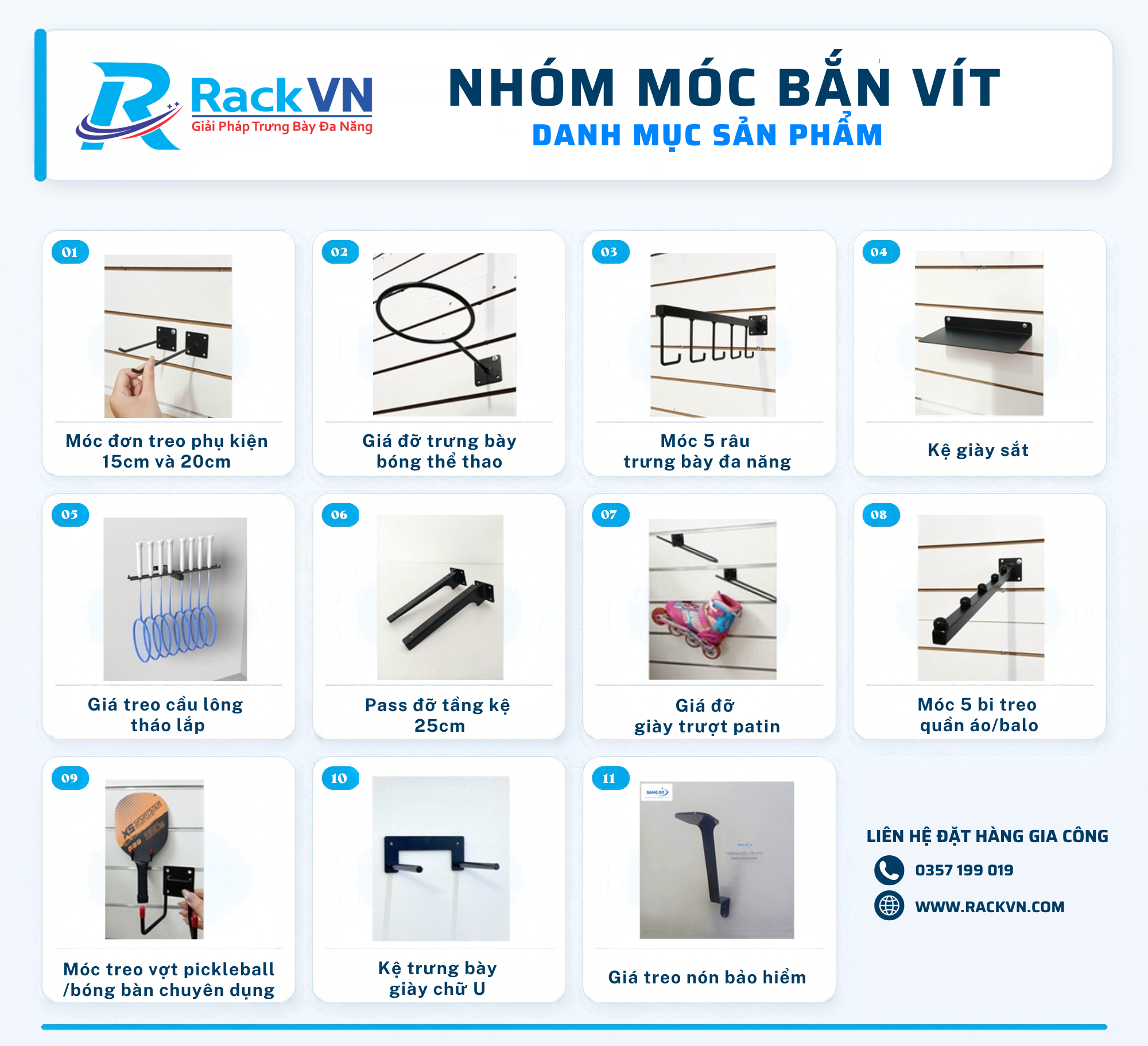 bộ móc tro bắn vít cho cửa hàng
