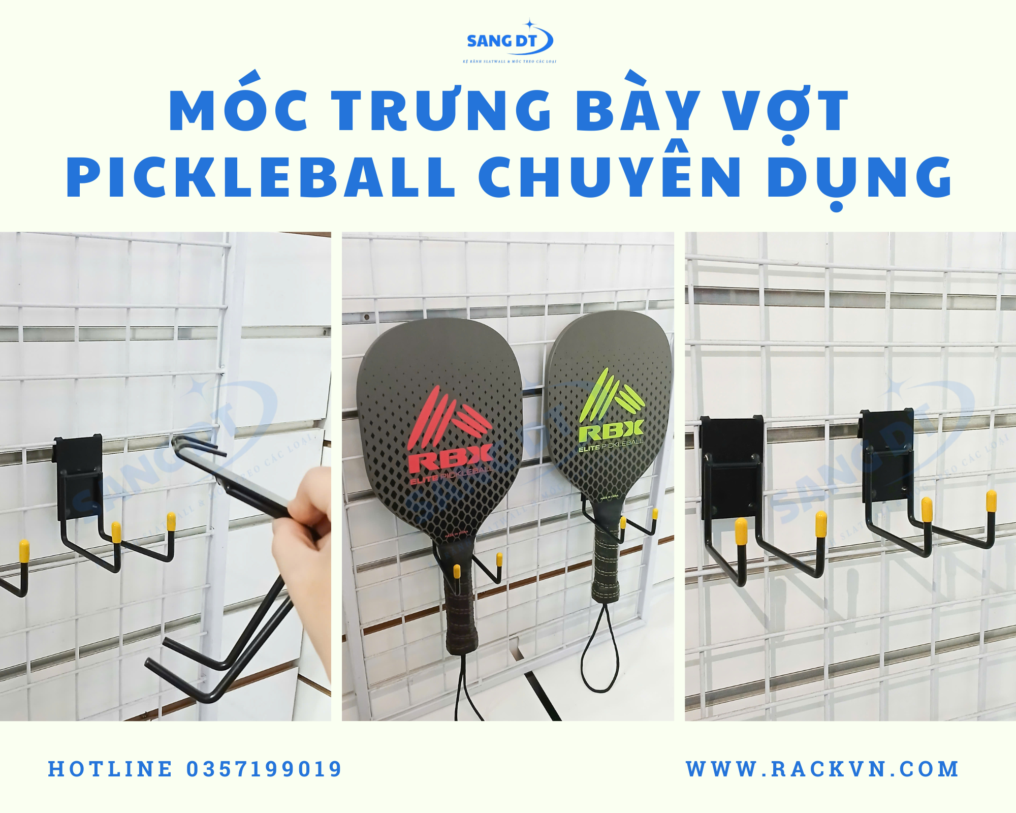 móc treo vợt pickleball chuyên dụng