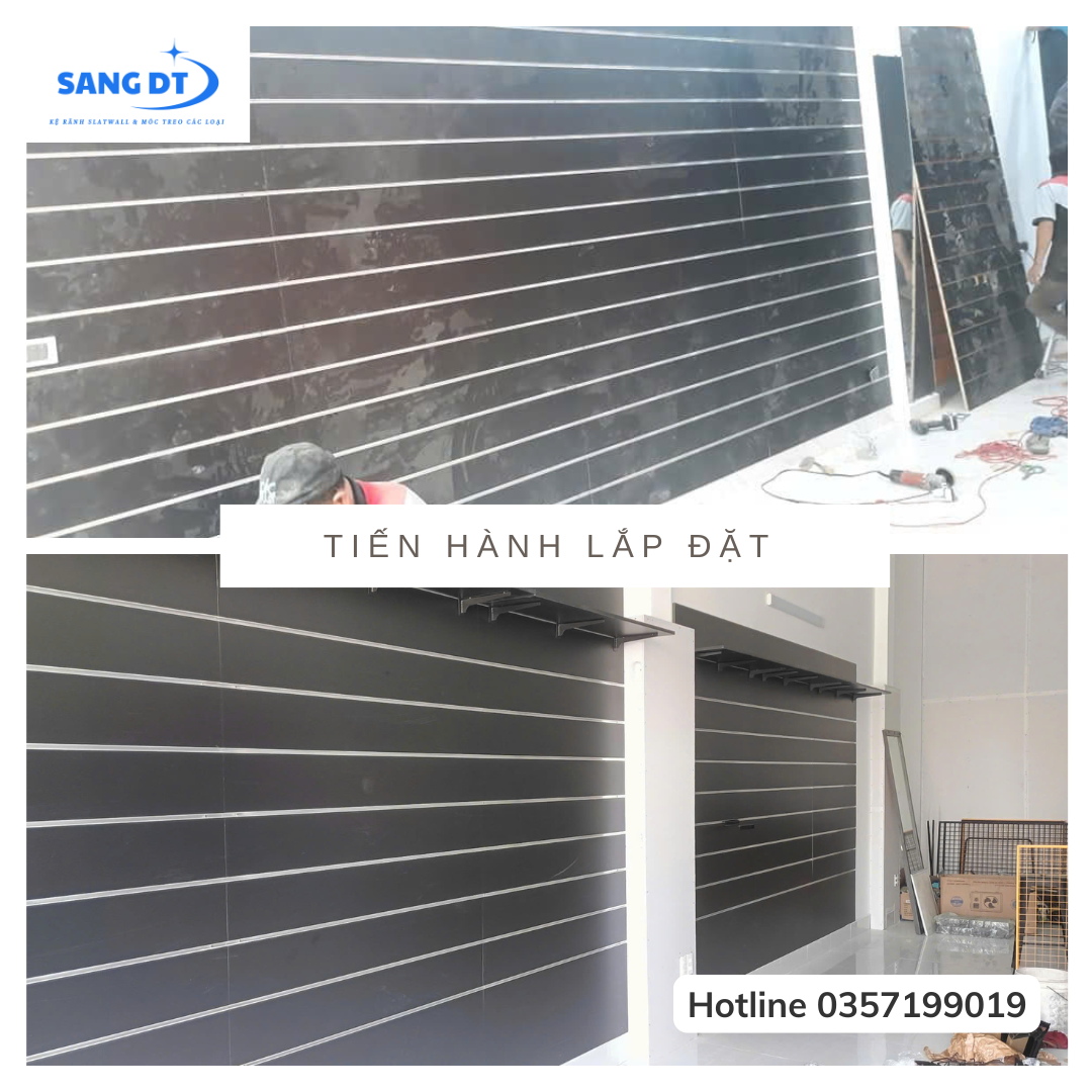 Lắp đặt kệ rảnh slatwall