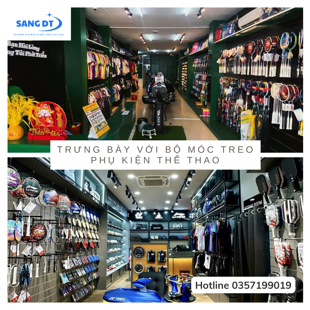 Bày trí không gian với móc treo phụ kiện thể thao