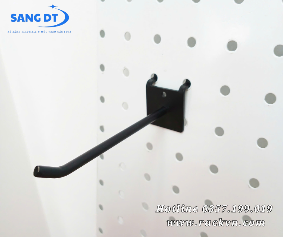 Móc đơn treo phụ kiện cài kệ tole lỗ - 15cm