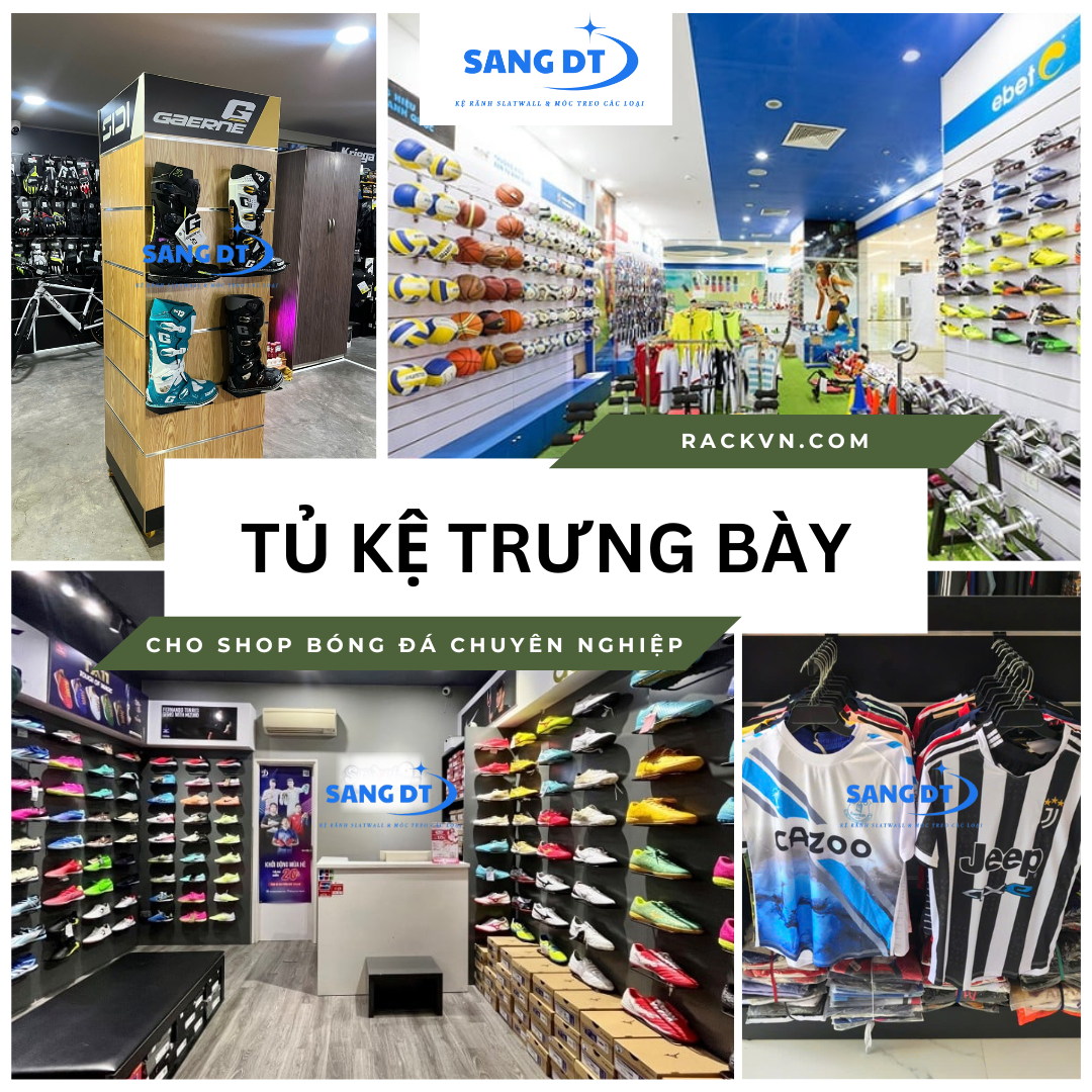 tủ kệ trưng bày shop bóng đá